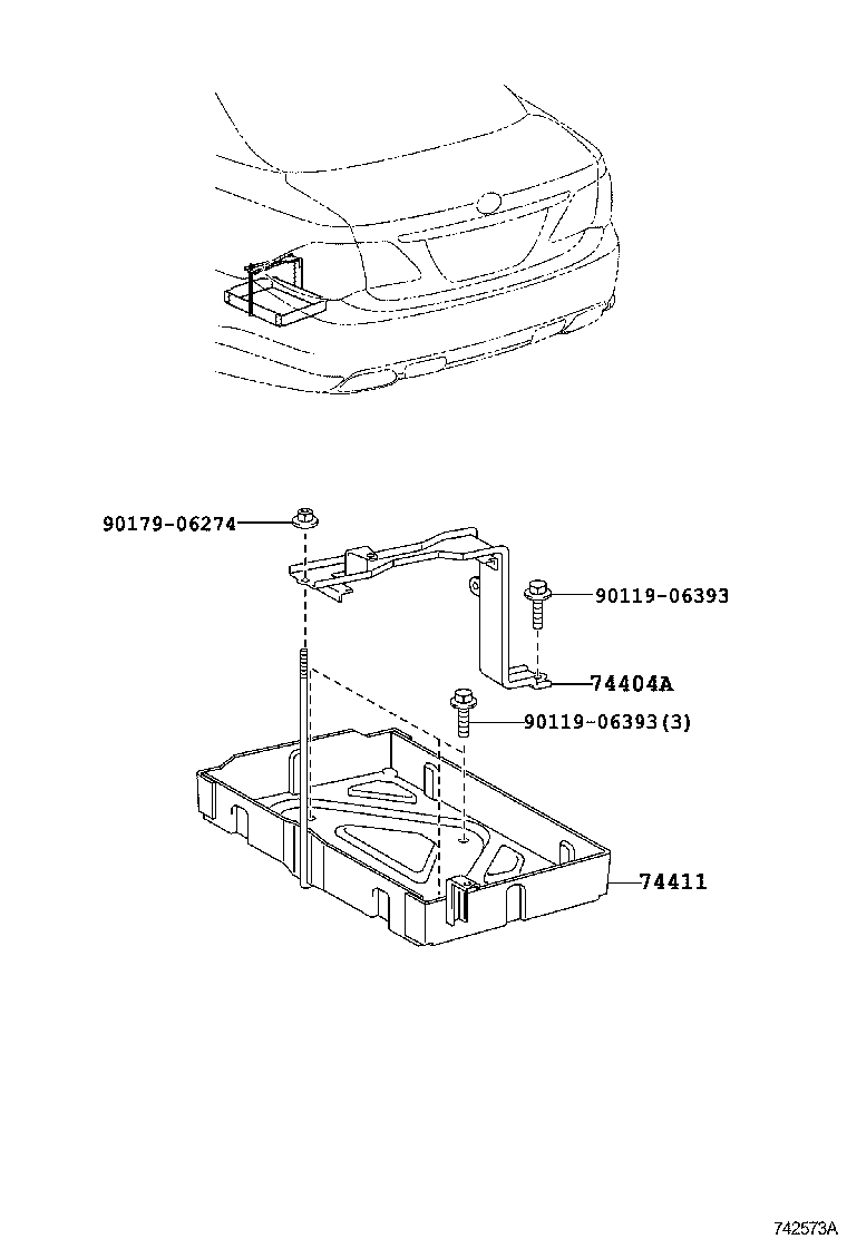 74406-30050 CLAMP SUB-ASSY, BATTERY product image