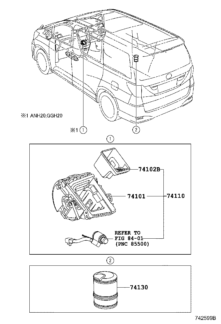 74102-58010 BOX SUB-ASSY, FRONT ASH RECEPTACLE product image
