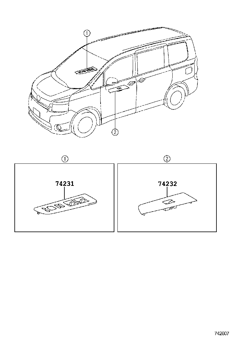 74231-28B20 PANEL, FRONT ARMREST BASE, UPPER RH product image