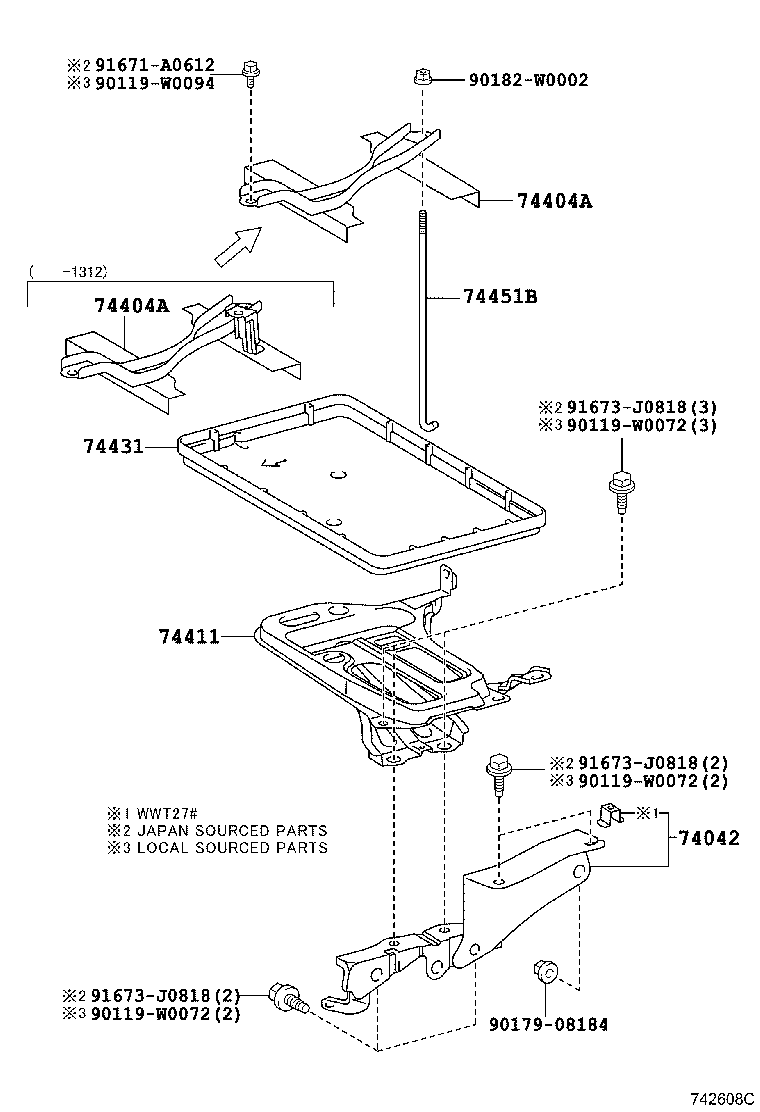 74431-05100 TRAY, BATTERY product image