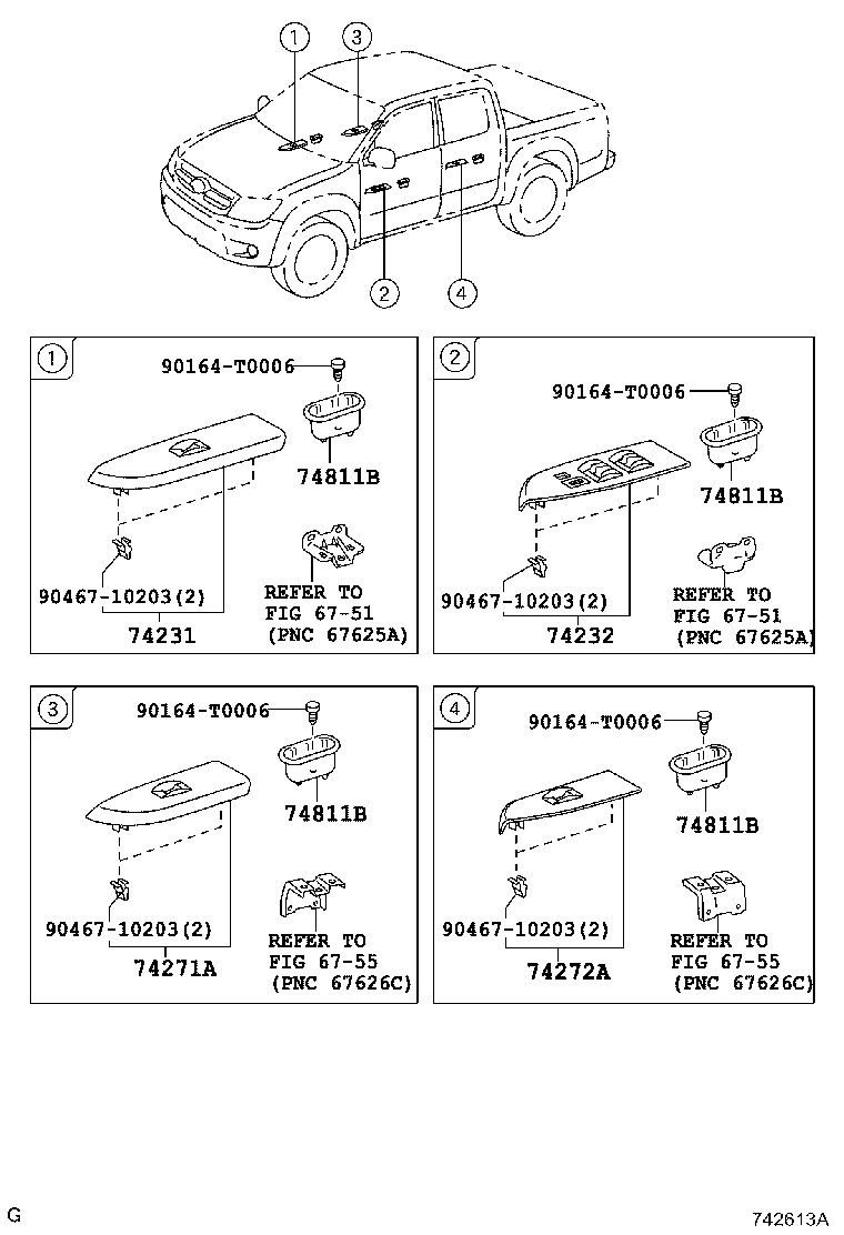 Toyota 74615-0K010-B0 PLUG, ASSIST GRIP