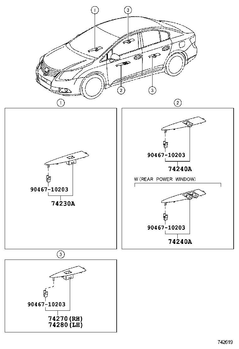 74272-05040 PANEL ASSY, REAR DOOR ARMREST BASE, LH product image