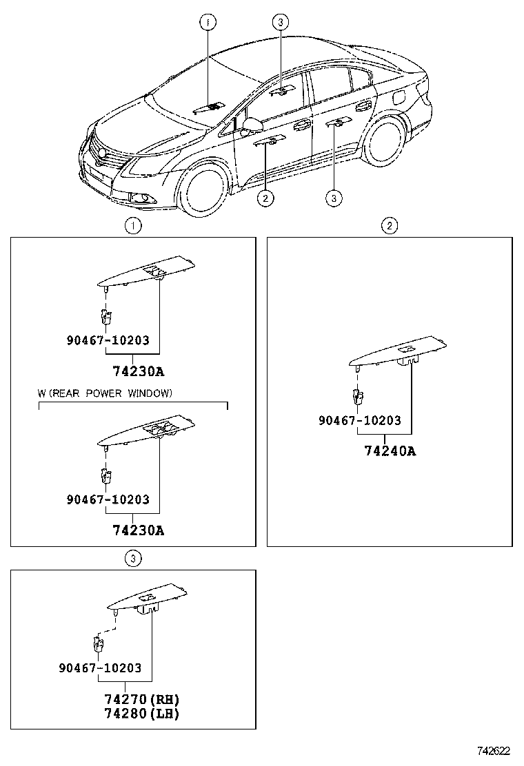 74272-05040 PANEL ASSY, REAR DOOR ARMREST BASE, LH product image
