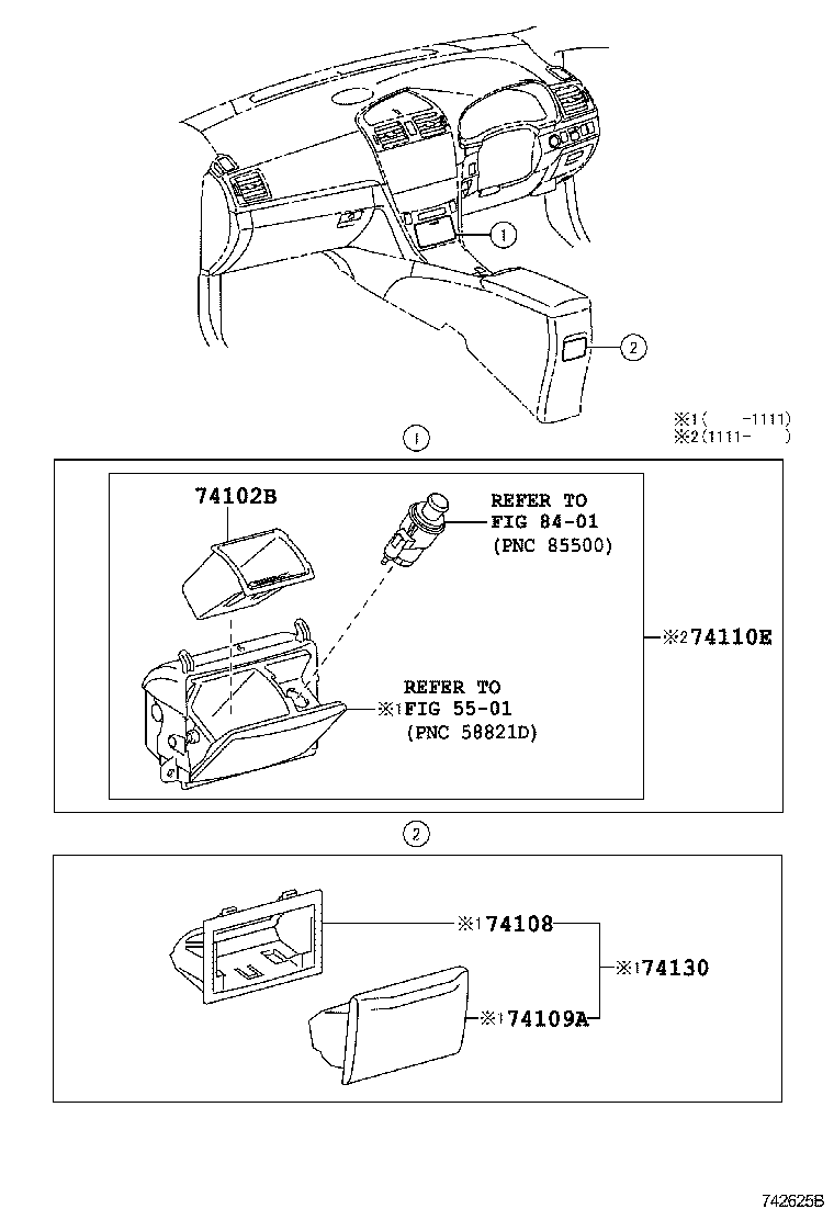 74110-05211 RECEPTACLE ASSY, FRONT ASH product image