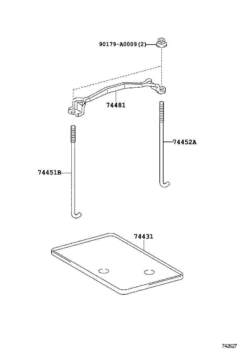 74451-0C030 BOLT, BATTERY CLAMP product image