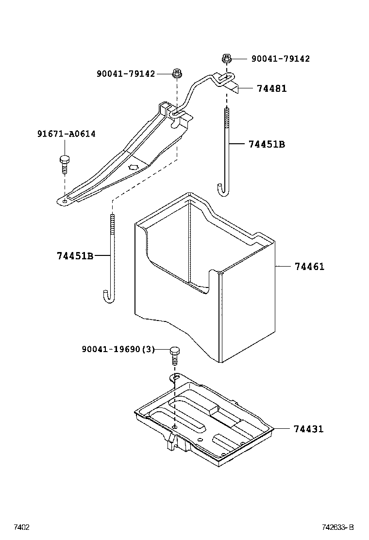 74404-B1030 CLAMP, BATTERY HOLD DOWN product image