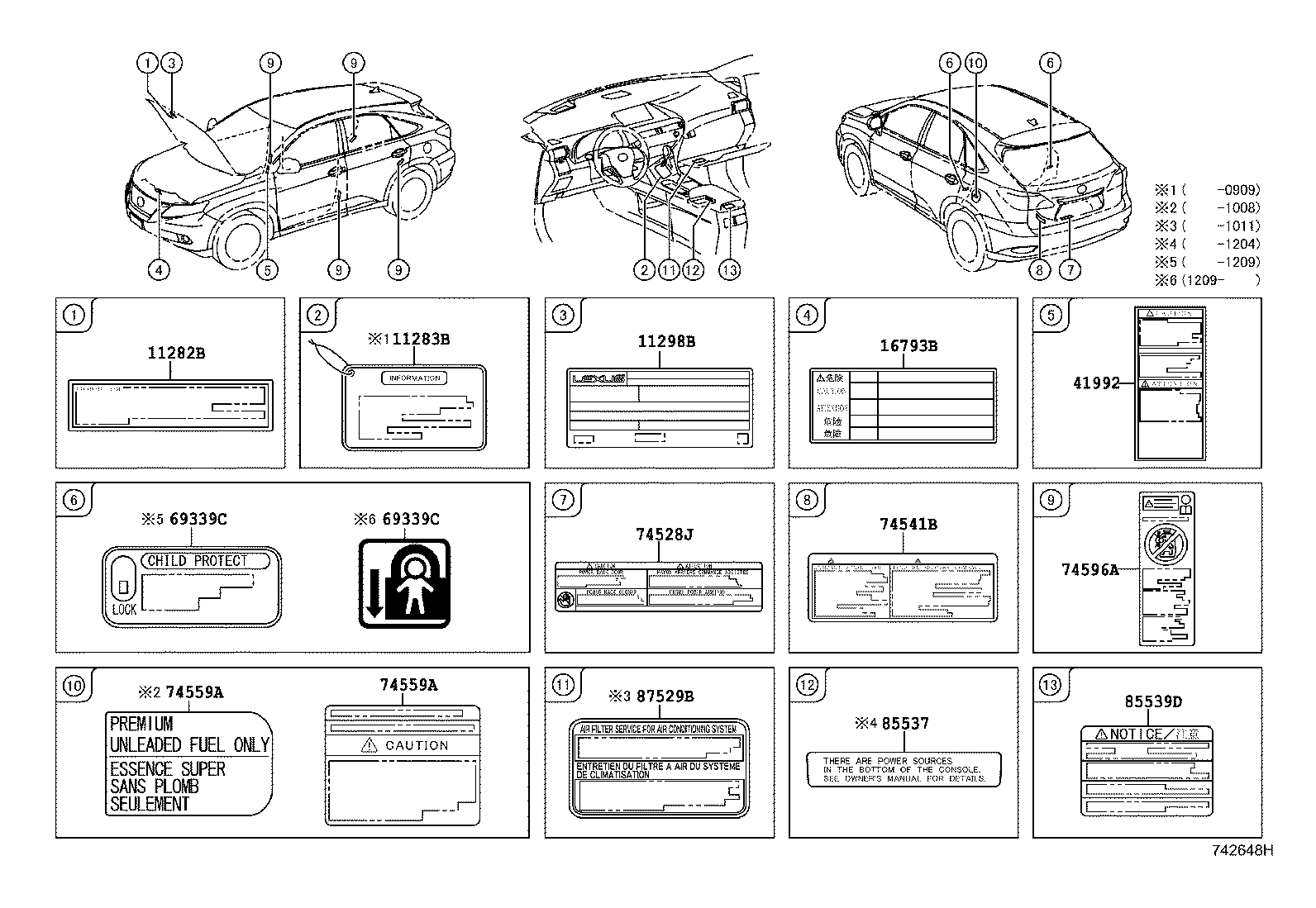Toyota 74528-0E060 LABEL, POWER BACK DOOR CAUTION