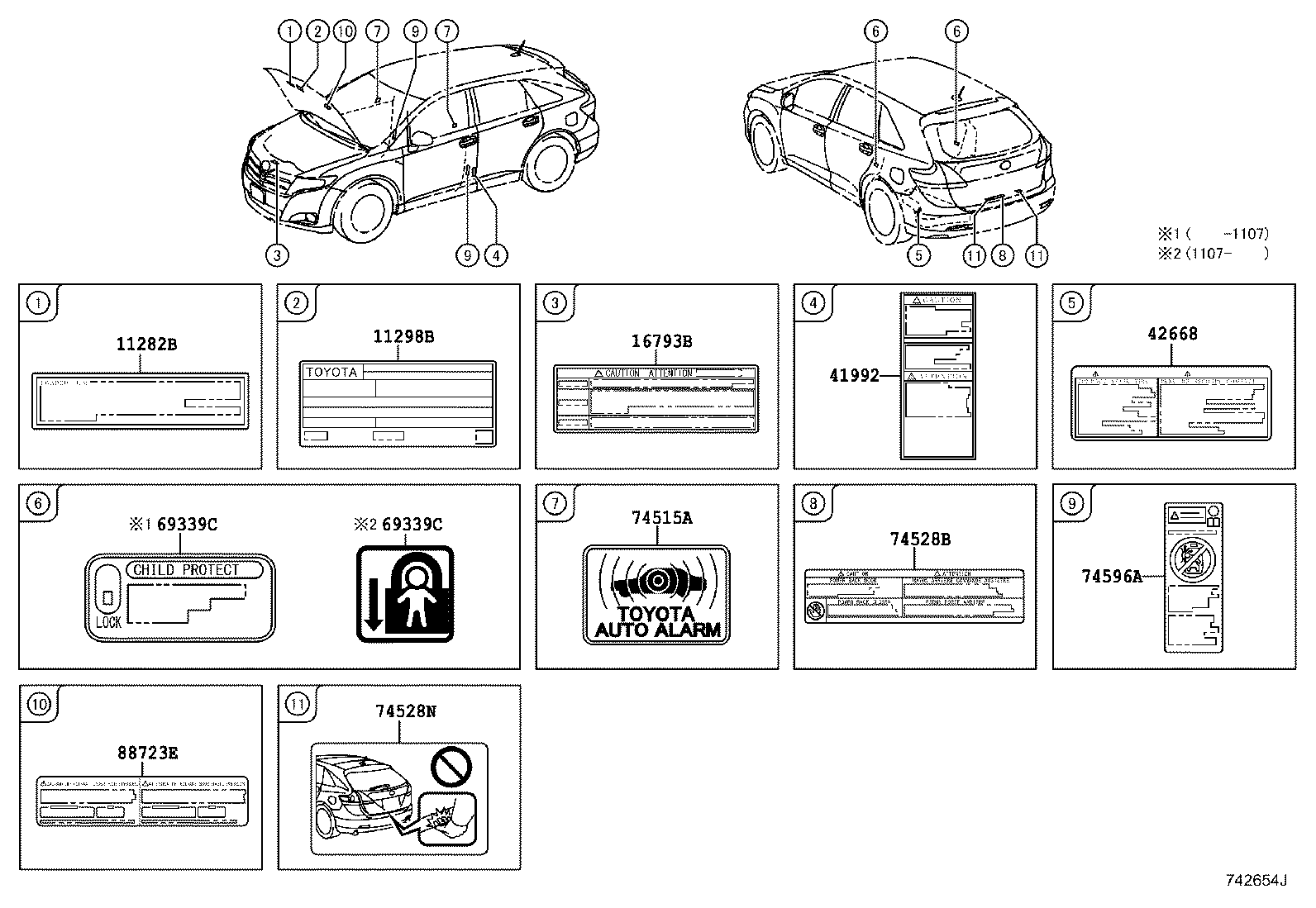 Toyota 11298-36020 LABEL, EMISSION CONTROL INFORMATION
