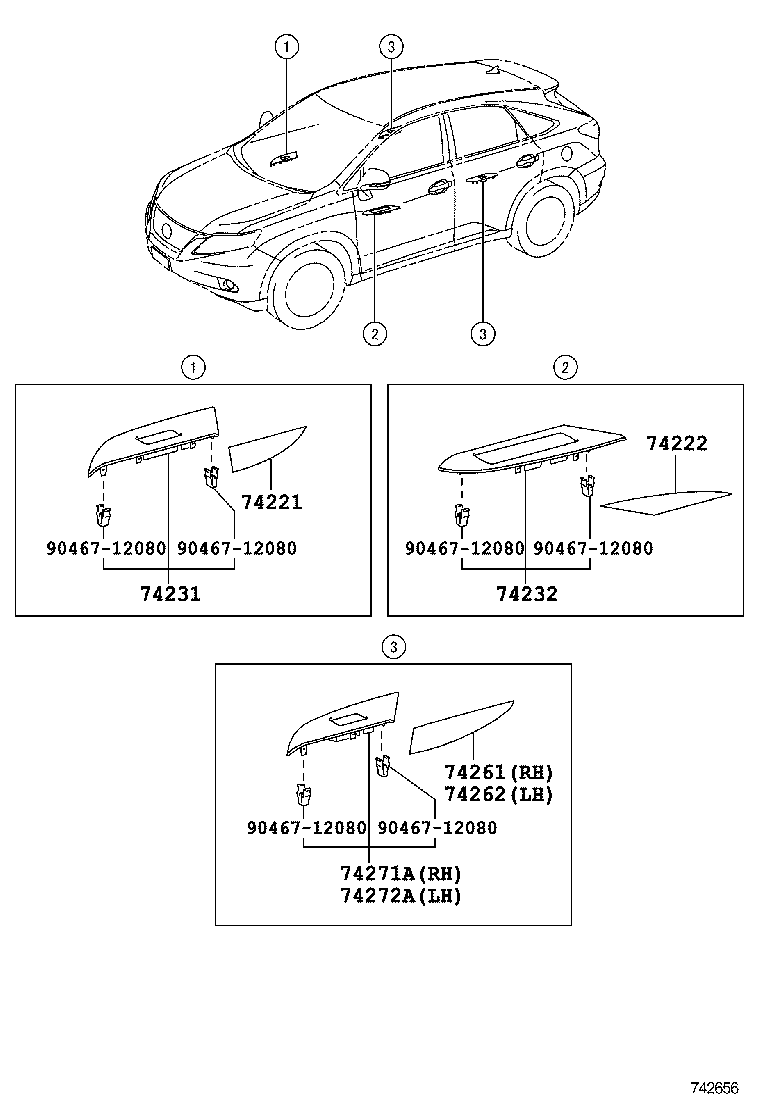 74232-48100 PANEL, FRONT ARMREST BASE, UPPER LH product image