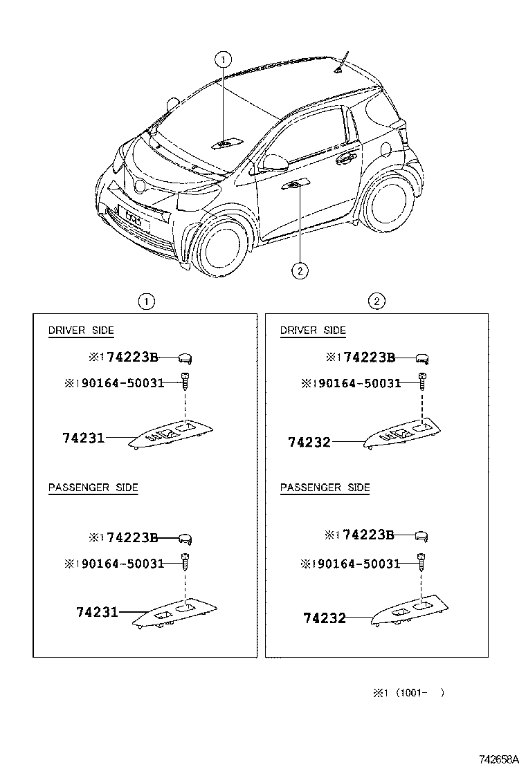 74336-52010 CLIP, VISOR ARM SET product image