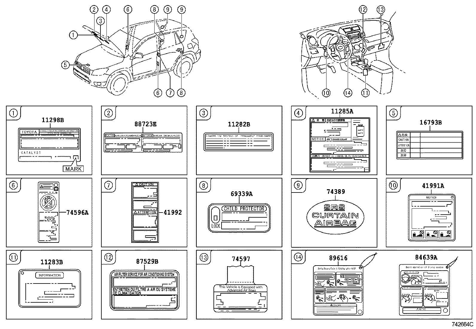Toyota 11285-0V011 LABEL, COOLANT SYSTEM NOTICE