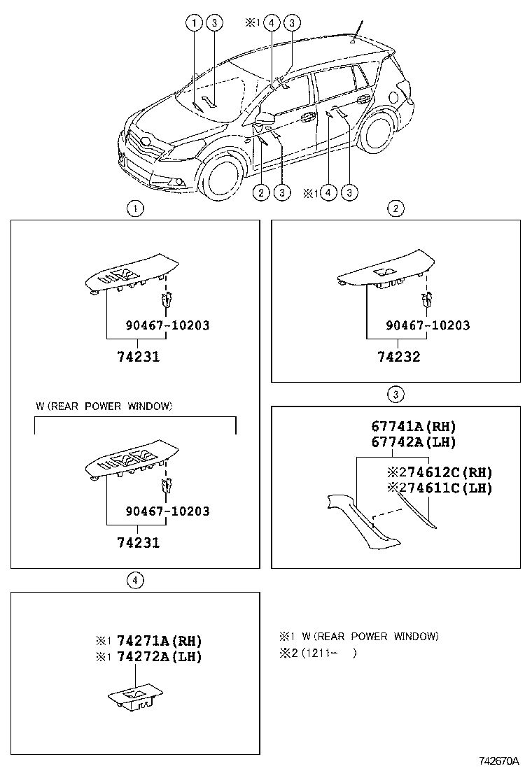 74232-0F040-B0 PANEL, FRONT ARMREST BASE, UPPER LH product image
