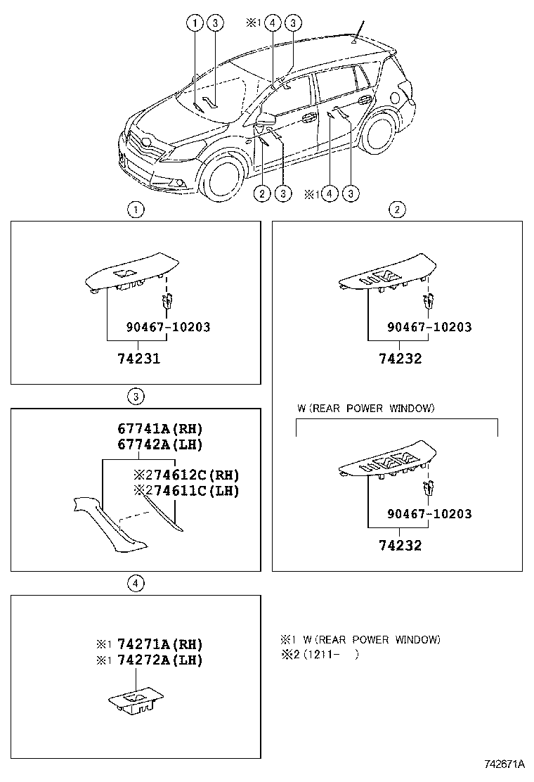 74232-0F040-B0 PANEL, FRONT ARMREST BASE, UPPER LH product image
