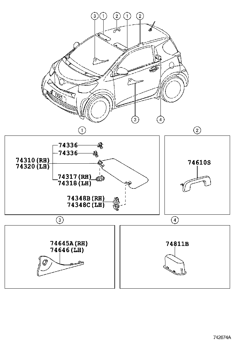 74232-74030-C0 PANEL, FRONT ARMREST BASE, UPPER LH product image