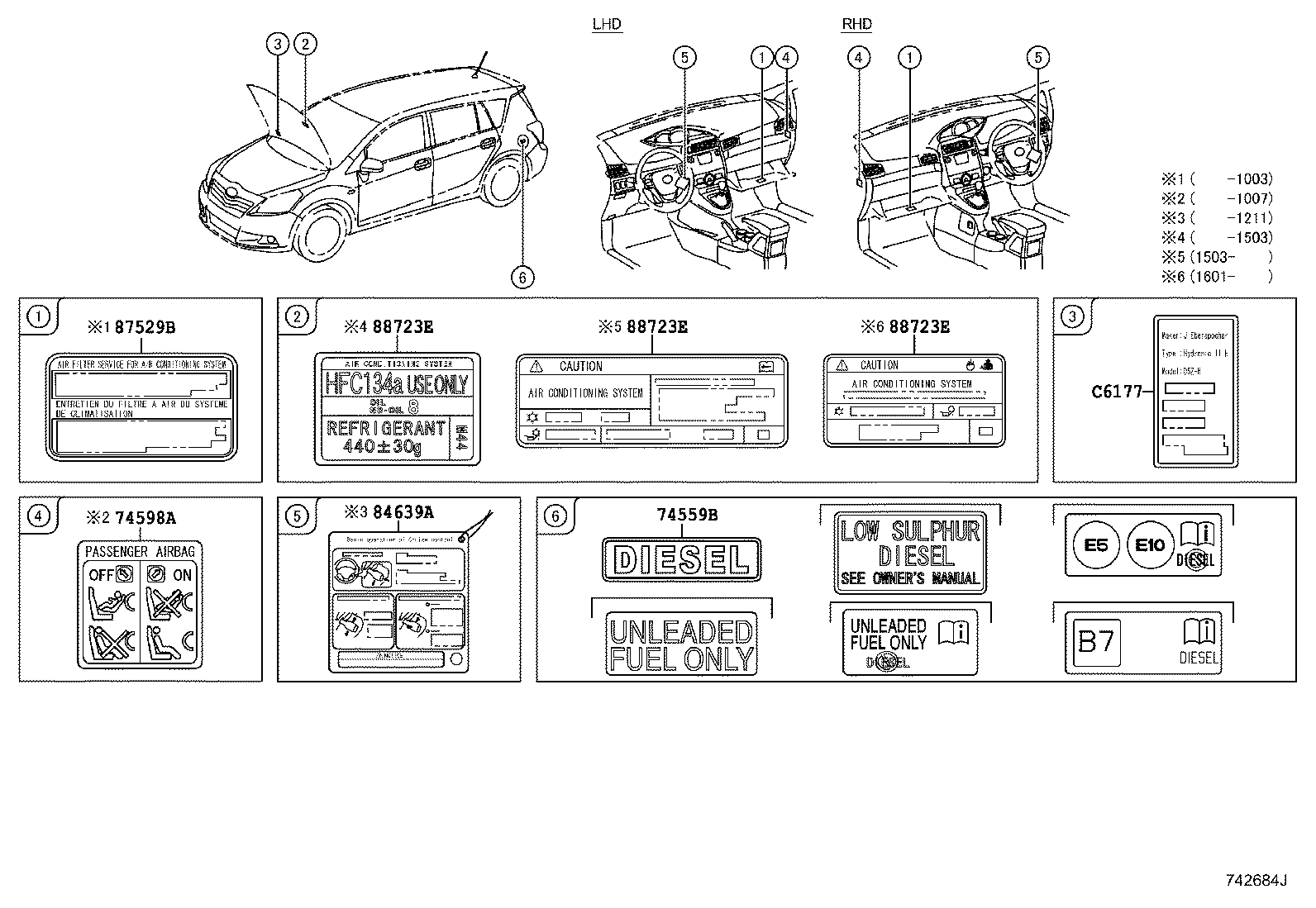 42661-0F080 LABEL, TIRE PRESSURE INFORMATION product image