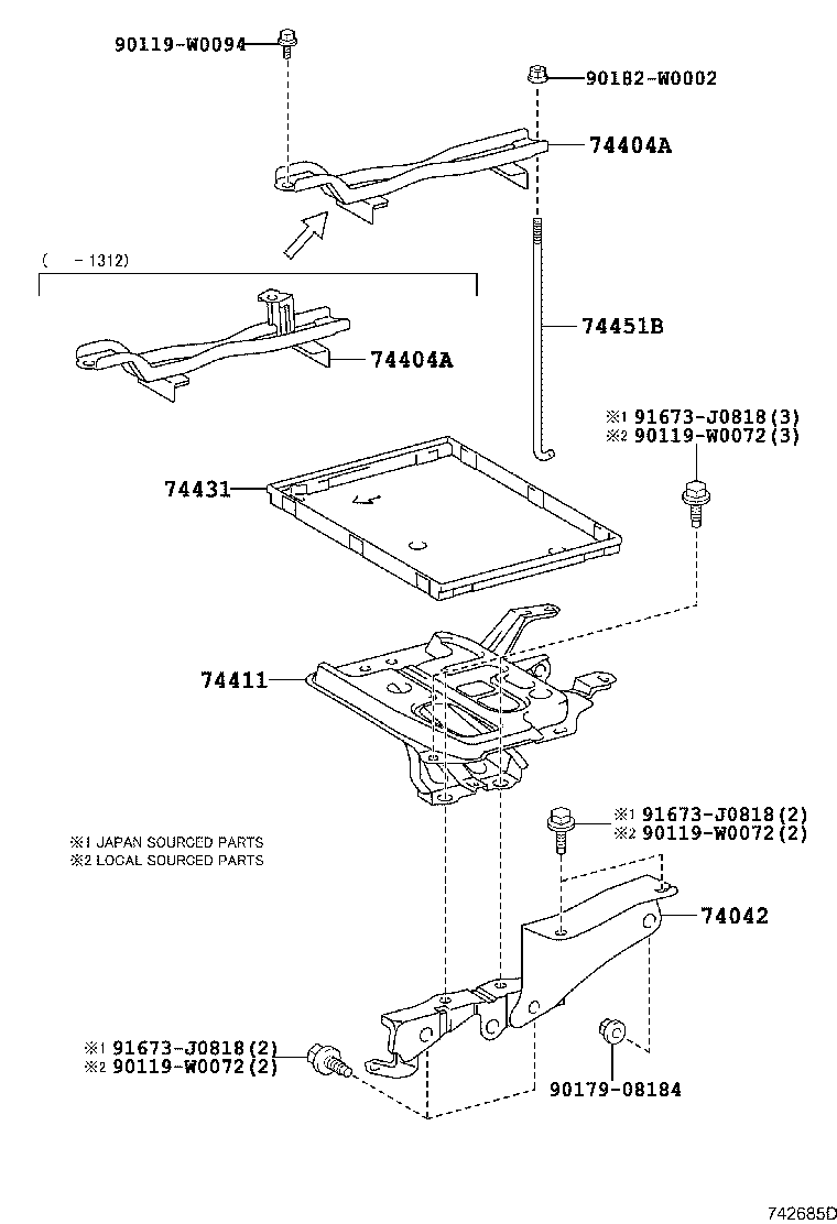 74451-02140 BOLT, BATTERY CLAMP product image