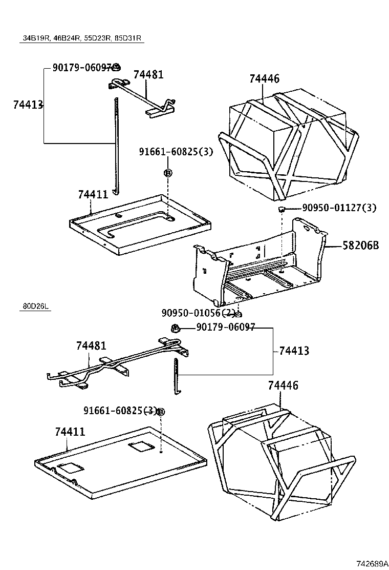 74451-94350 BOLT, BATTERY CLAMP product image