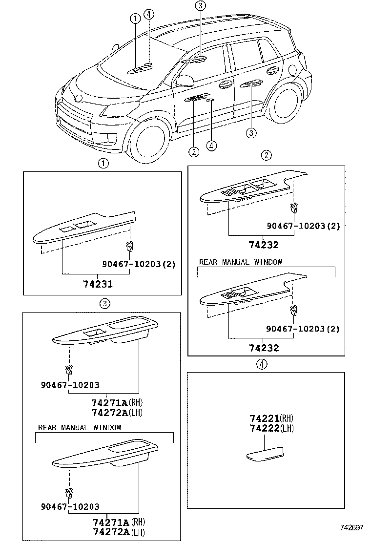74222-52030 COVER, DOOR ARMREST, LH product image