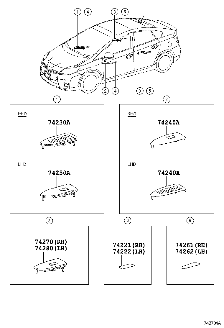 74231-47110 PANEL ASSY, FRONT DOOR ARMREST BASE, RH product image