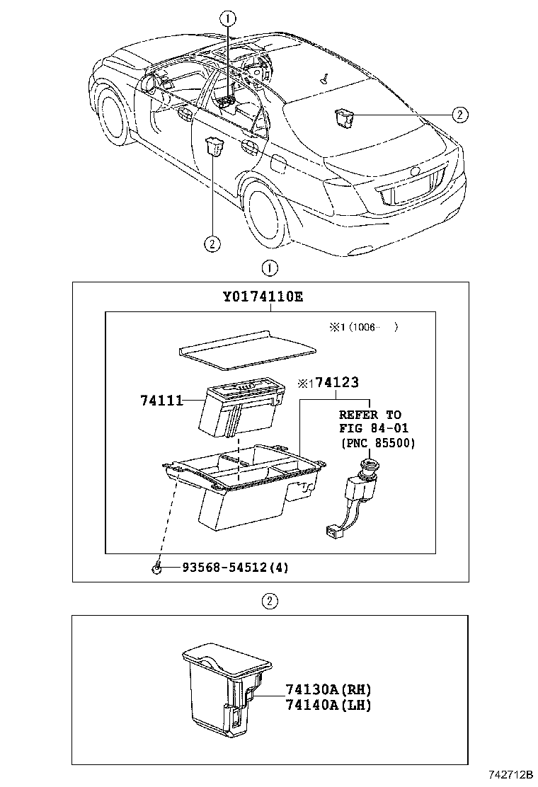 74110-30430 RECEPTACLE ASSY, FRONT ASH product image