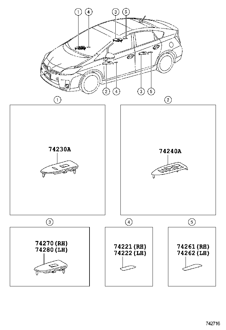 74231-47120 PANEL ASSY, FRONT DOOR ARMREST BASE, RH product image