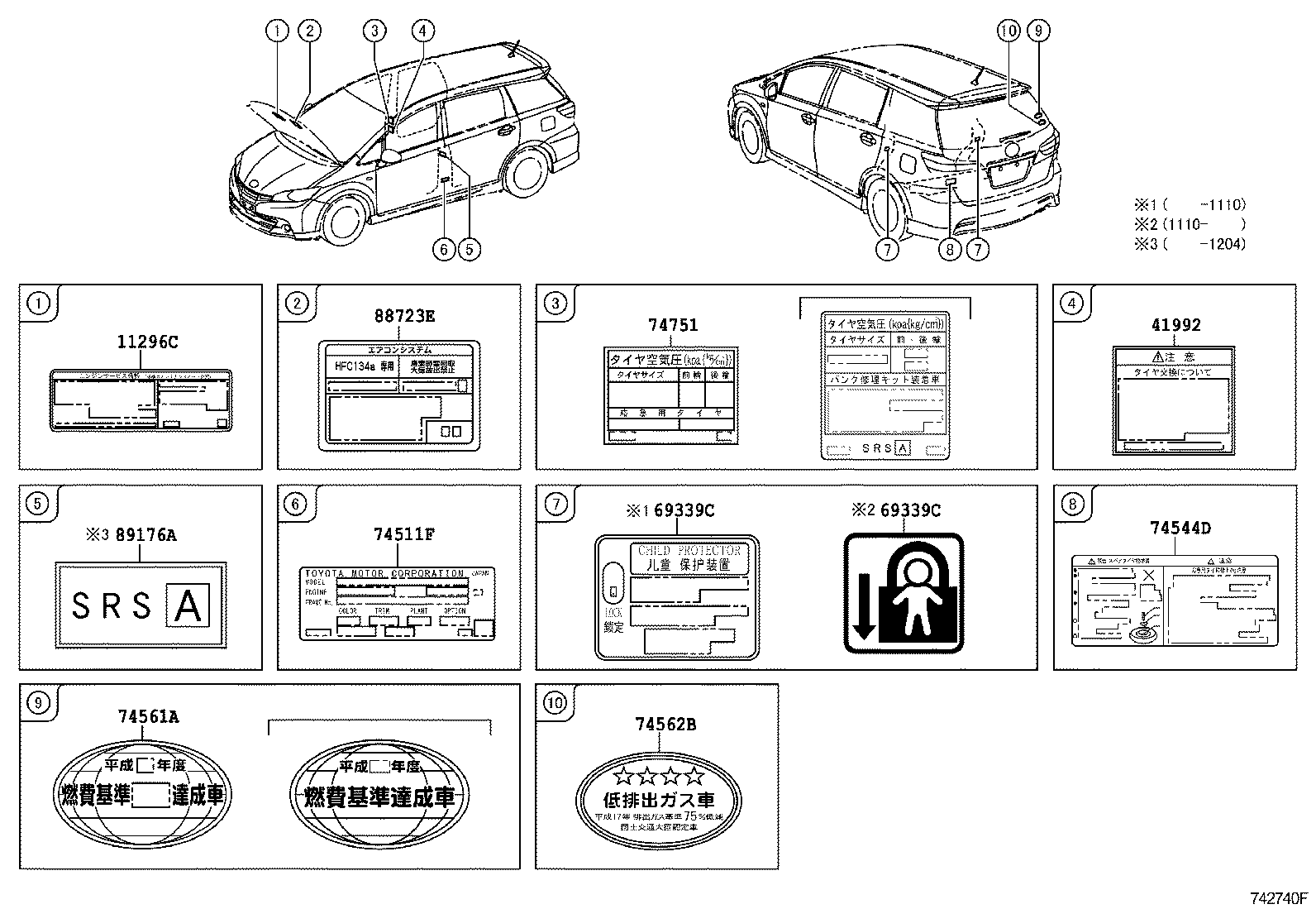 11296-37090 LABEL, ENGINE SERVICE INFORMATION product image