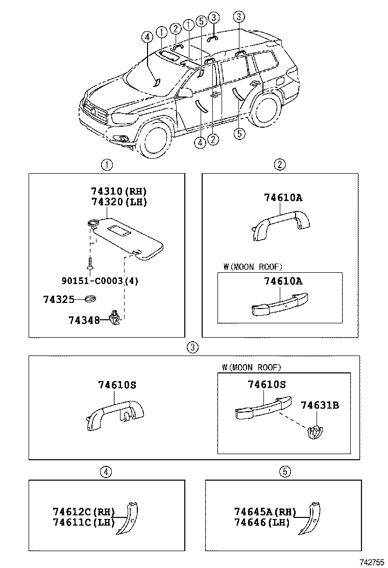 74612-0E030 COVER, ASSIST GRIP, RH product image