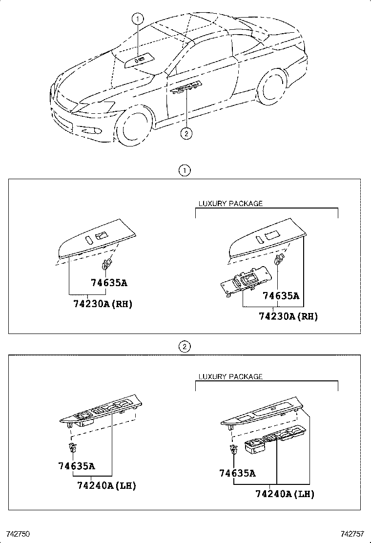 74231-53400 PANEL ASSY, FRONT DOOR ARMREST BASE, RH product image