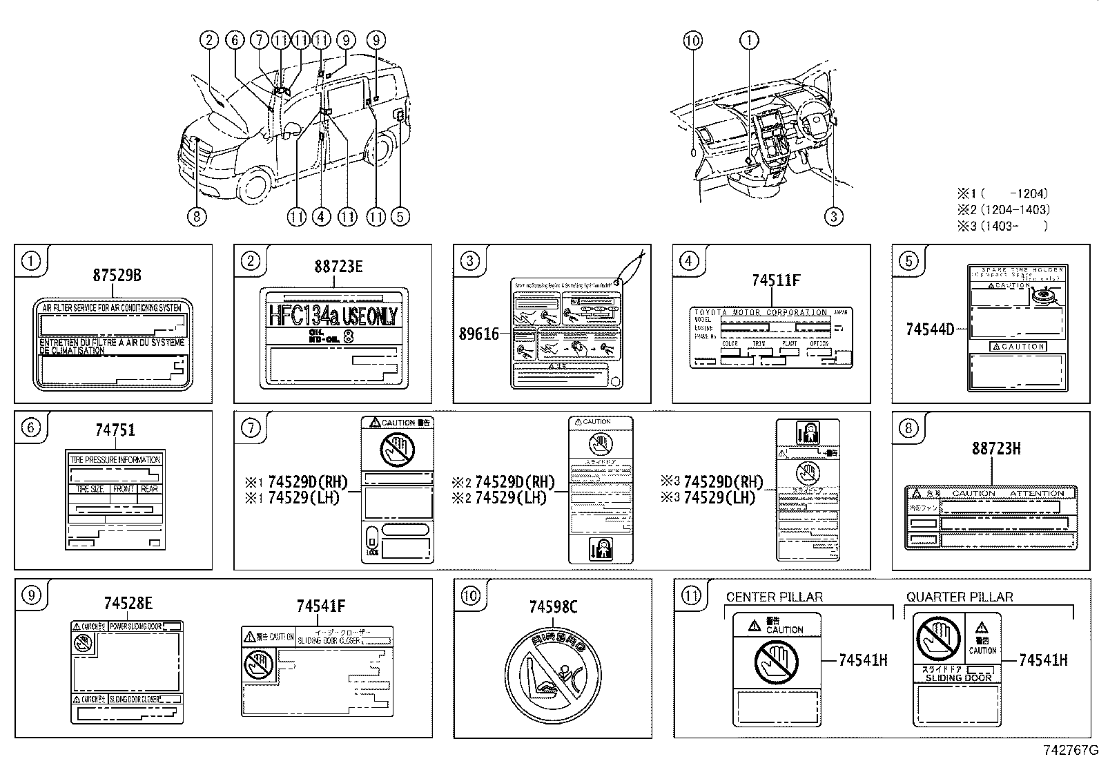 74528-28151 LABEL, POWER SLIDE DOOR NOTICE product image