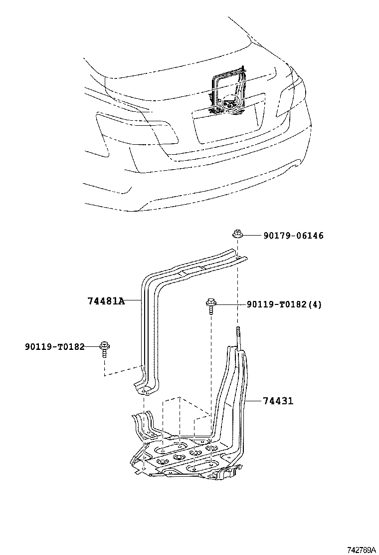 74452-06020 BOLT, BATTERY CLAMP, NO.2 product image