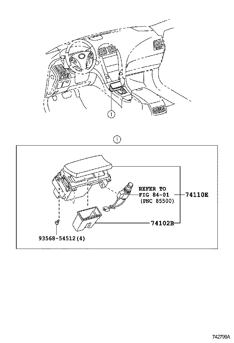 74102-33110 BOX SUB-ASSY, FRONT ASH RECEPTACLE product image