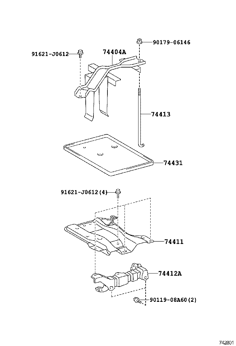 74451-02100 BOLT, BATTERY CLAMP product image