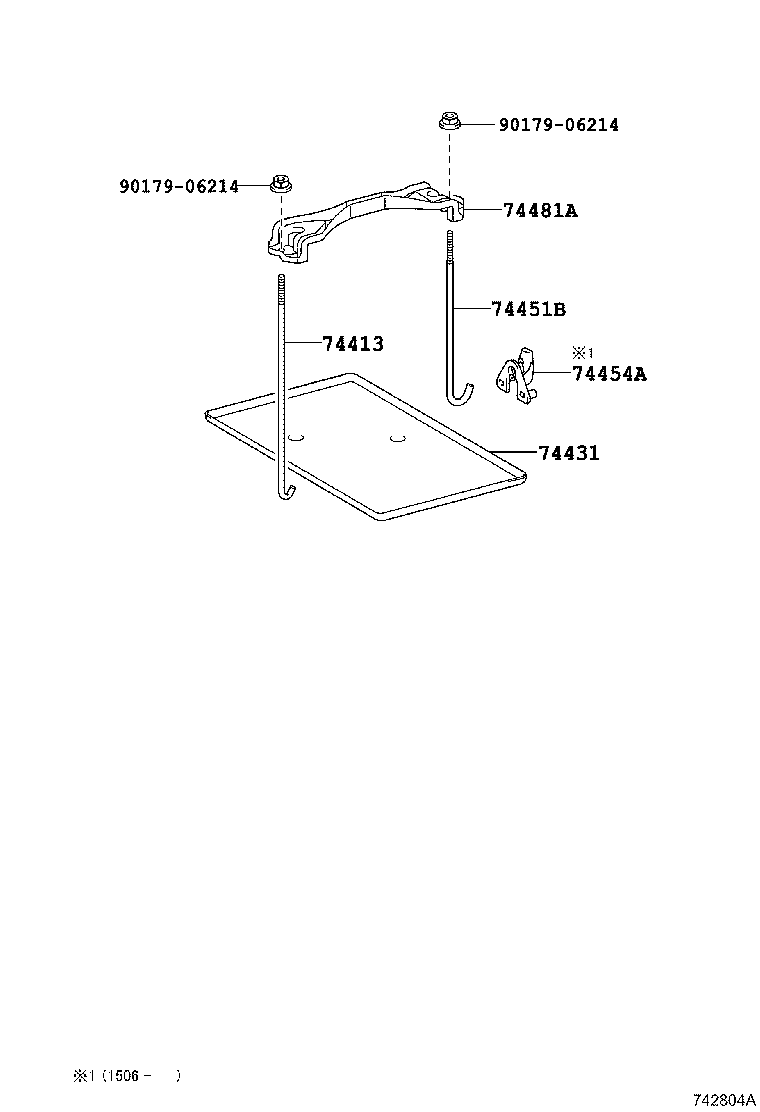 Toyota 74454-60040 SUPPORT, BATTERY SET BOLT