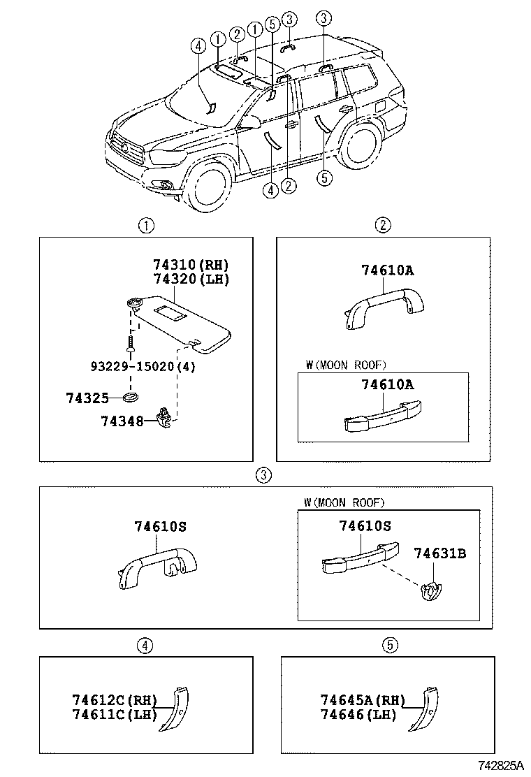Toyota 74646-0E040-E0 COVER, DOOR ASSIST GRIP, LH