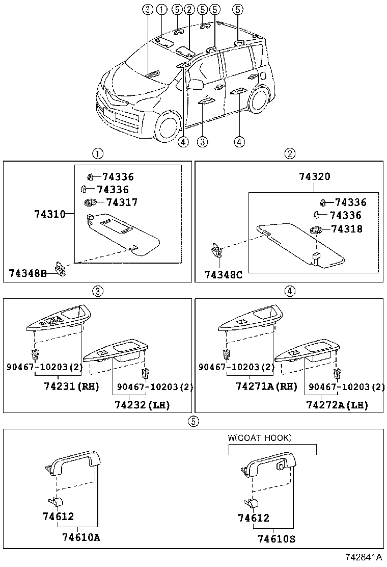 74232-52270-B0 PANEL, FRONT ARMREST BASE, UPPER LH product image