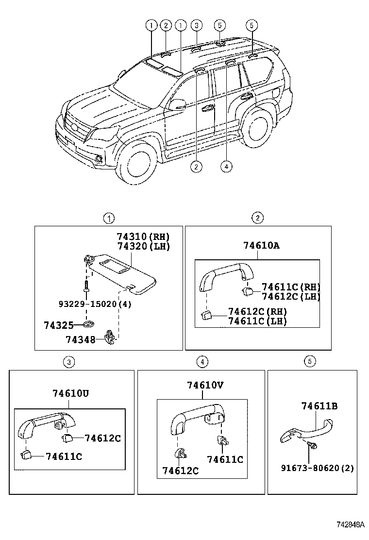 Toyota 74617-35010-C0 PLUG, ASSIST GRIP