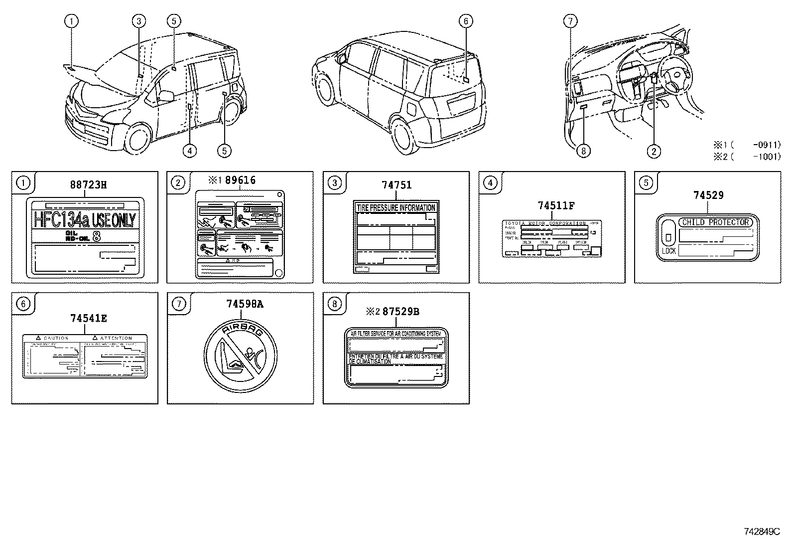 42661-52B40 LABEL, TIRE PRESSURE INFORMATION product image