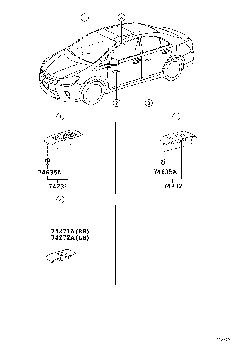 74232-75140 PANEL, FRONT ARMREST BASE, UPPER LH product image