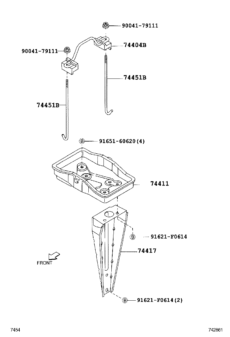 74404-87Z02 CLAMP SUB-ASSY, BATTERY product image
