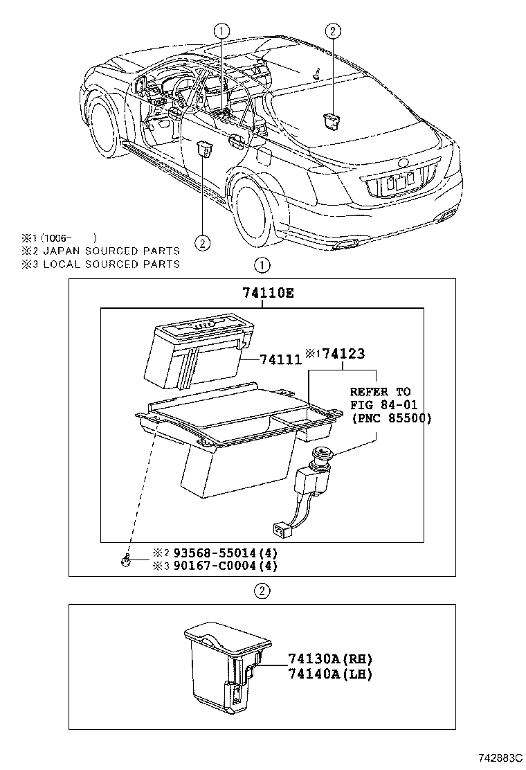 74110-30420 RECEPTACLE ASSY, FRONT ASH product image
