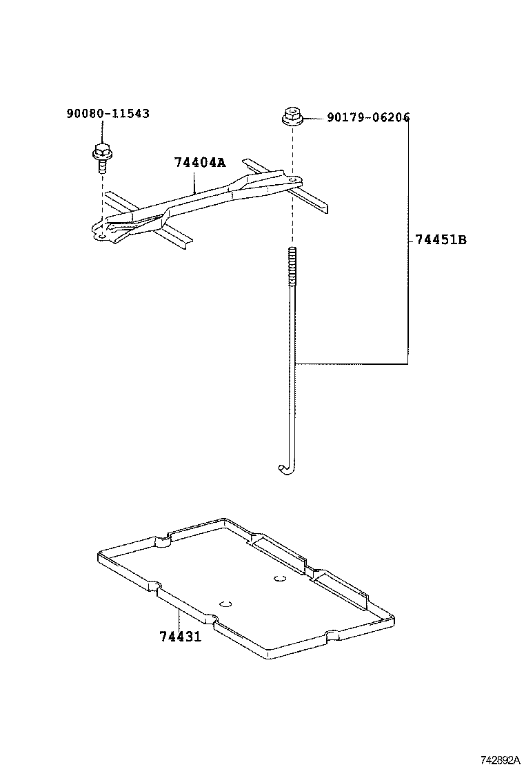 74404-08020 CLAMP SUB-ASSY, BATTERY product image