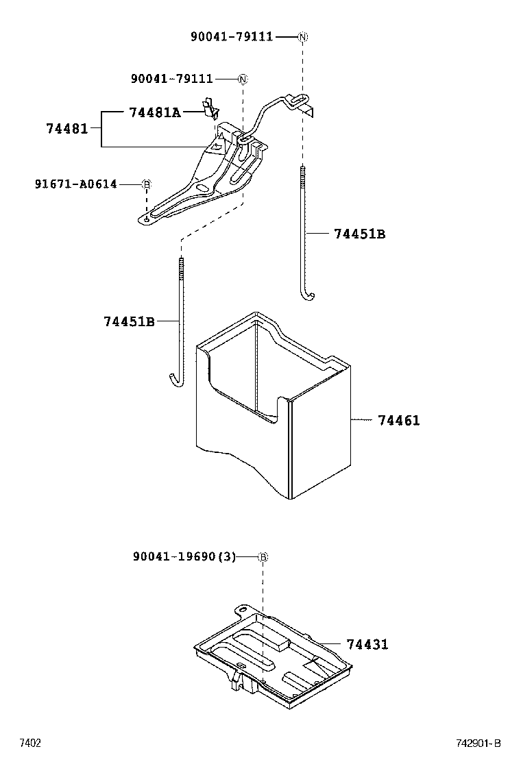 74404-B1040 CLAMP, BATTERY HOLD DOWN product image