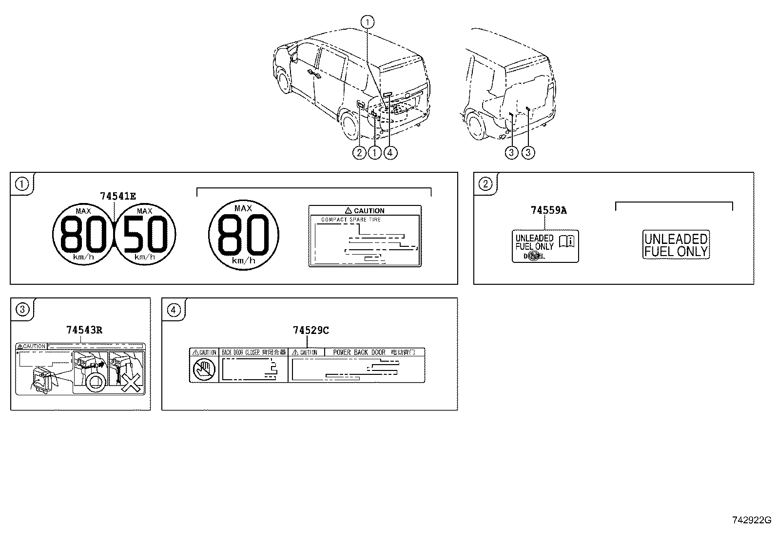 74528-28151 LABEL, POWER SLIDE DOOR NOTICE product image