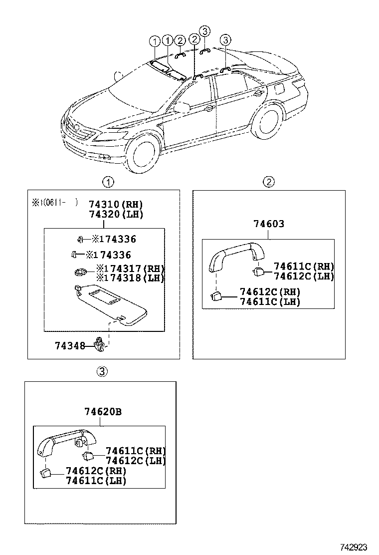 74336-33020 CLIP, VISOR ARM SET product image