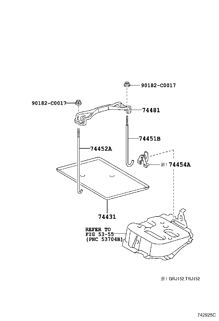 74431-0G010 TRAY, BATTERY product image