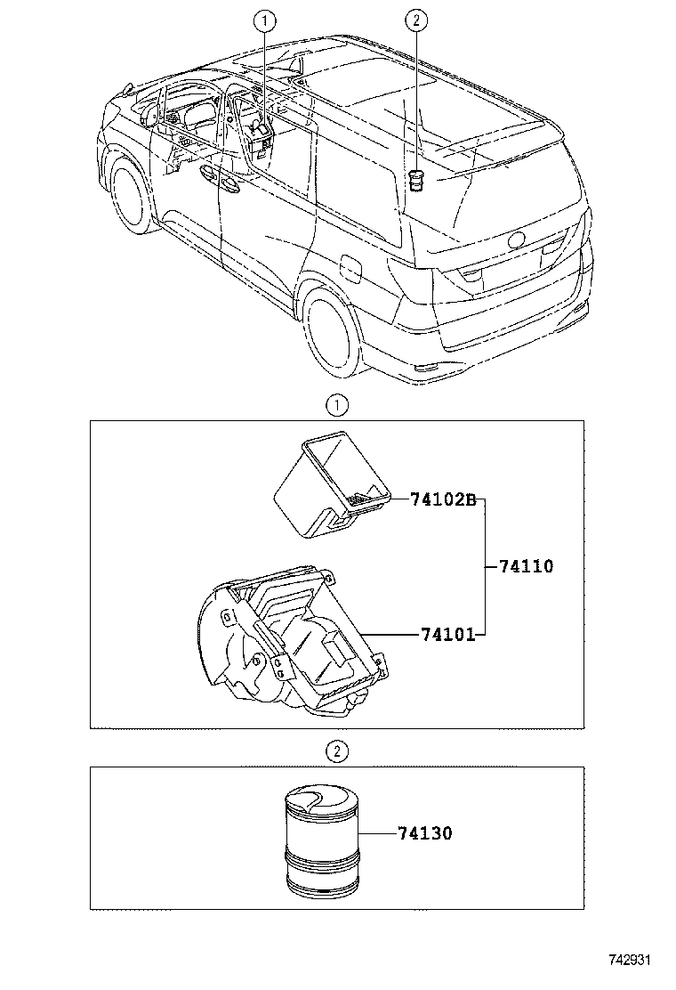 74102-58010 BOX SUB-ASSY, FRONT ASH RECEPTACLE product image