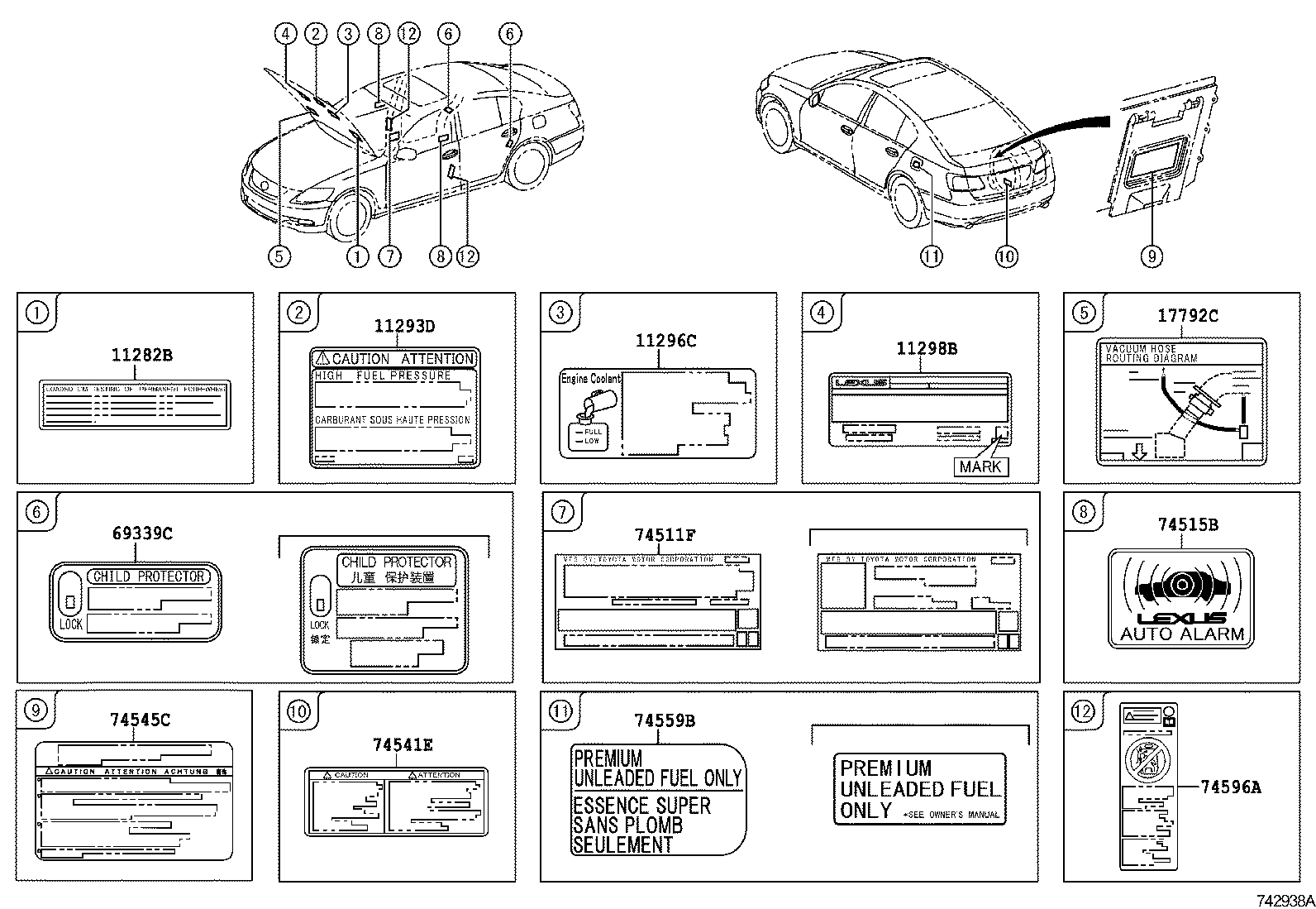 Toyota 11293-31120 LABEL, ENGINE CAUTION
