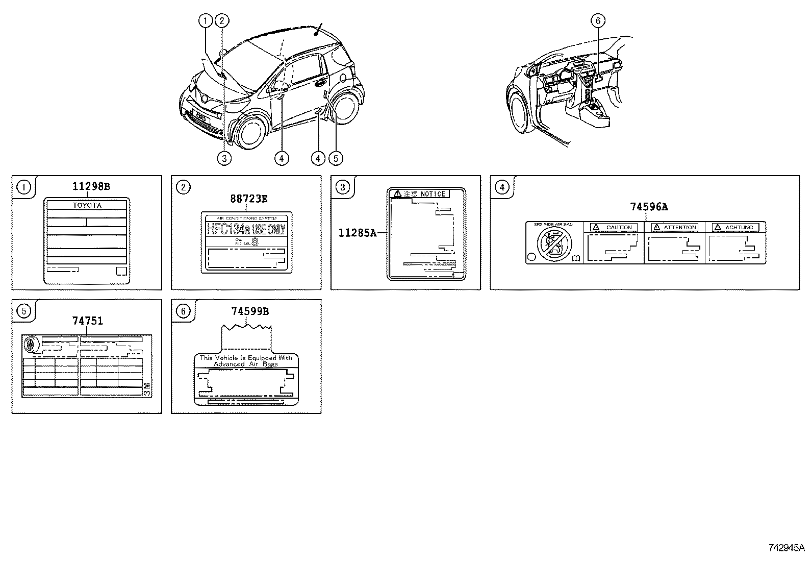 Toyota 11298-47030 LABEL, EMISSION CONTROL INFORMATION