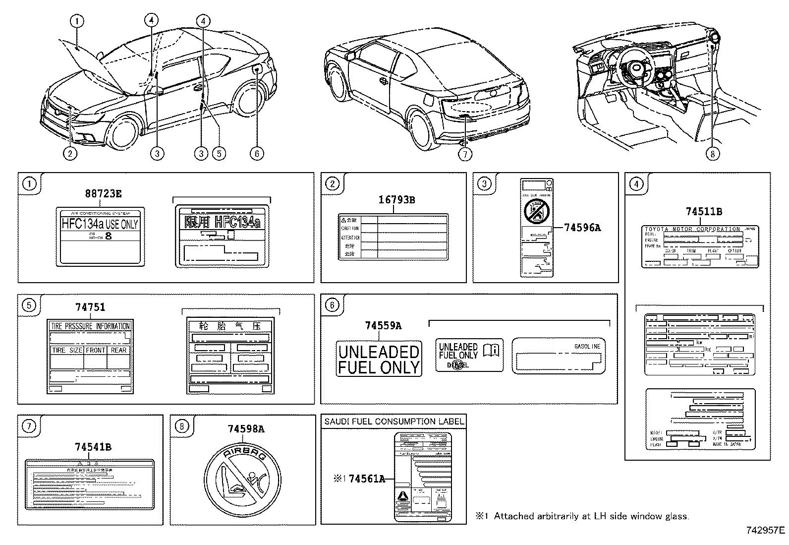 42661-21250 LABEL, TIRE PRESSURE INFORMATION product image