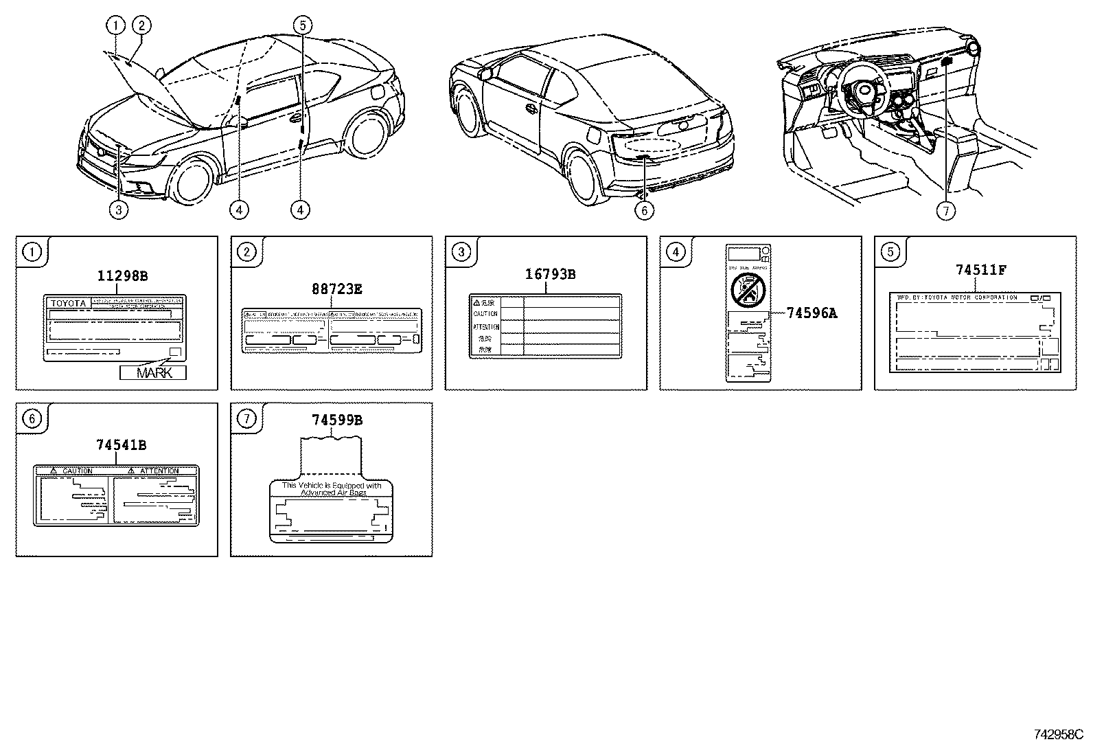 Toyota 11298-36320 LABEL, EMISSION CONTROL INFORMATION
